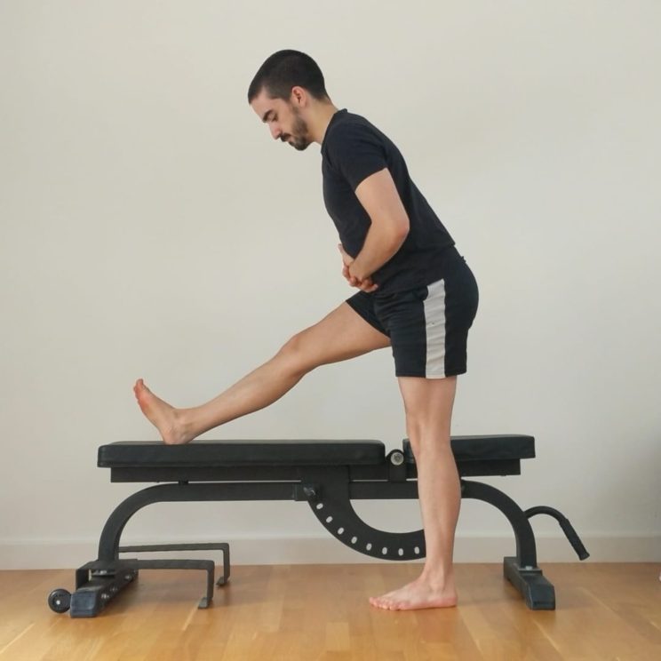 Elevated One Leg Pike Stretch