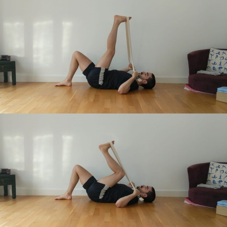 Lying Strapped Hamstring Stretch